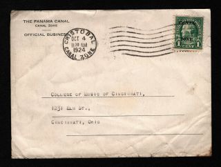 Opc 1924 Canal Zone To Usa P Perfin On 71 Official Business Stationary 37931