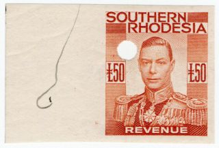 (i.  B - Bob) Southern Rhodesia Revenue : Duty Stamp £50 (printer 