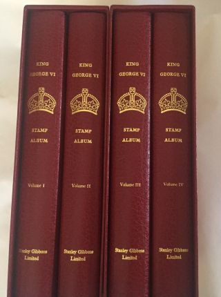King George Vi Set Four Crown Albums Complete,  Slip Cases