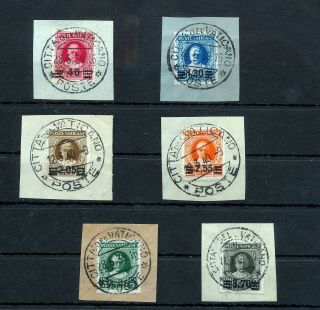 Vatican 1934 Surcharges On Piece (as 795s