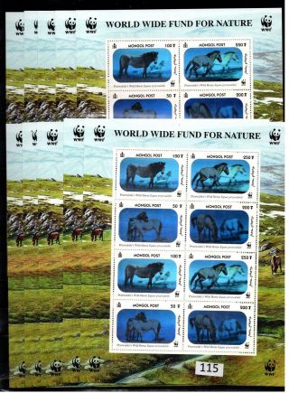 // 10x Mongolia - Mnh - Wwf - Nature - Animals - Horses -