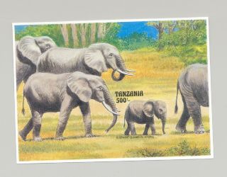 Tanzania 1003 Elephants 1v S/s Imperf Proof