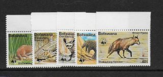 1977 Botswana: Diminishing Species Complete Set Sg394 - 398 Unmounted (mnh)