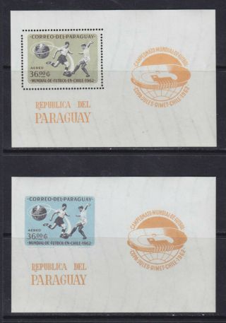 1962 Paraguay World Soccer Championship Chile Ss.  Nh Sct.  691a Mi.  Block 24 - 25