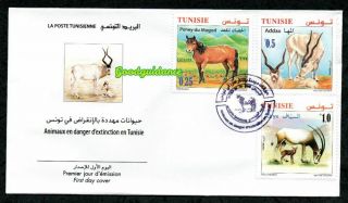 2019 - Tunisia - Animals In Danger Of Extinction - Poney - Addax - Oryx - Fdc