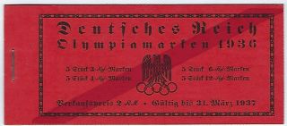 Germany 1936 Olympics Booklet Complete With Postal Rates Inside