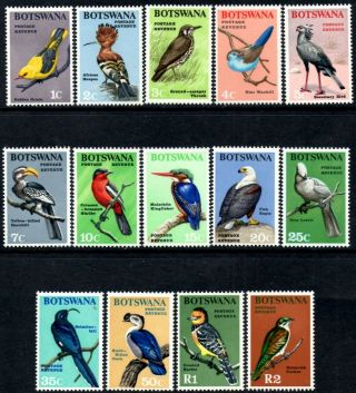 Botswana 1967 Birds Set Of 14 Sg.  220/233 (mnh)