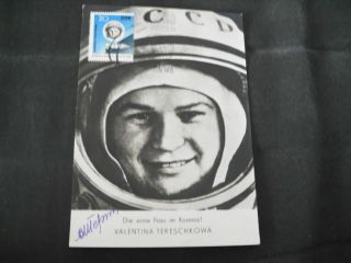 Thereskova Portraitcard Orig.  Signed,  Space