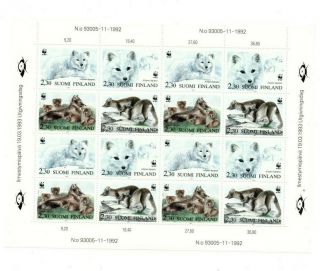 Special Lot Wwf Finland 1993 907 - Arctic Fox - 5 Sheets Of 16 - Mnh