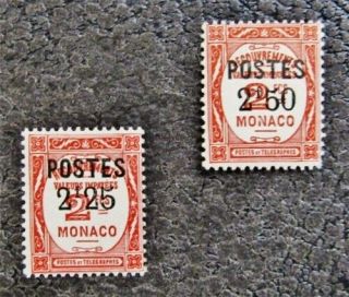 Nystamps French Monaco Stamp 143 144 Og H $48