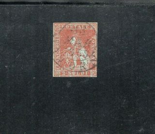 1851 Italy Tuscany Sc 3,  2 Soldi Lion Fine,  Cv $16800.  00