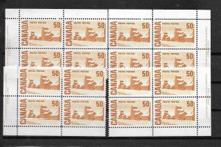 Pk39346:stamps - Canada 465aiv Summer Stores 50 Cent Plate Block Set Pl2 - Mnh