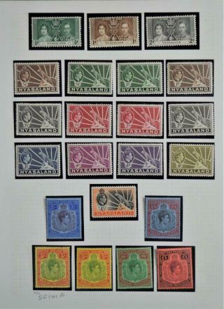 Nyasaland Stamps Selection To £1 On Page (z156)
