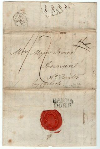 1794 Barbados To Great Britain Cover,  Scarce Cancel,  Top Rarity