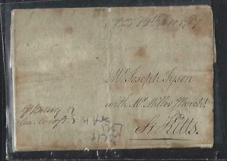 St Kitts (p2808bb) 1787 Pre Stamp Letter