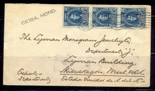 Honduras = Paquebot Cover From La Ceiba To Michigan On 1909.  Medina Stamps