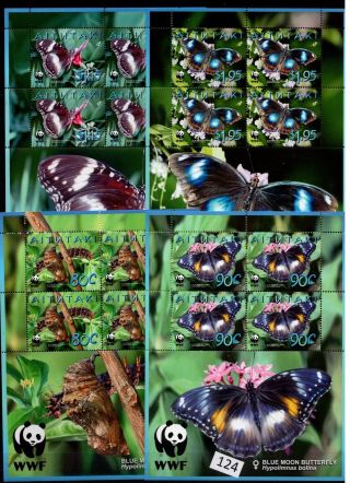 // Aitutaki - Mnh - Wwf - Nature - Butterflies - Plants - Flowers