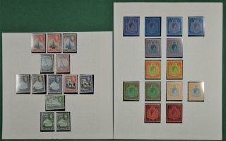 Bermuda Stamps 1938 Set 27 With Diff.  Shades And Perfs.  On 2 Pages U/m (z11)