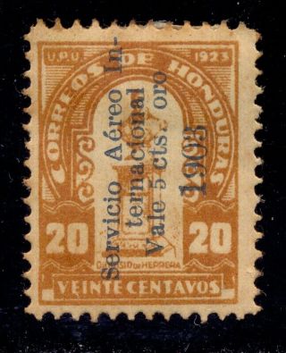 Honduras = Airmail Stamp Of 1930.  1903 For 1930.  Scott C22 Variety Not Listed