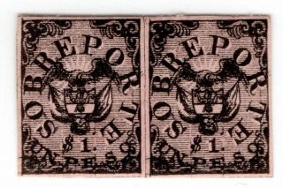 Colombia - Classic - Postage Due (sobreporte) - 1p Pair - Sc J3 - $ 320 - 1865