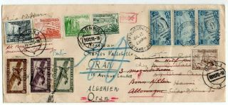 1936 Usa / Germany / Indo - China Mixed Franking Cover,  Redirected To Algeria