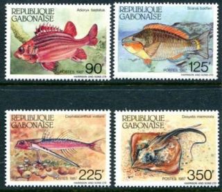 Gabon 610 - 613,  Mnh,  Marine Life,  Fish.  S9002