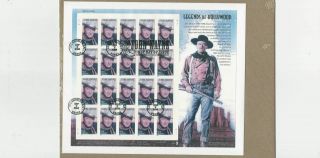 Us Stamps Sheet/postage Sct 3876 John Wayne Fdc F - Vf