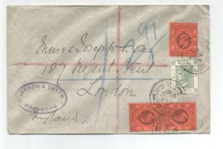 1904 Hong Kong Cover To England With Qv & Edvii Stamps Hooded London Cancel