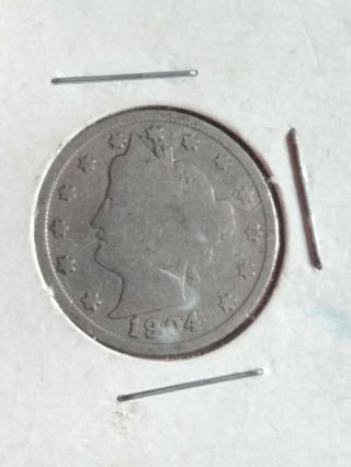1904 Liberty V Nickel Coin.