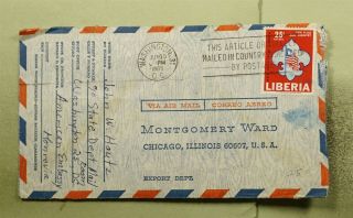 Dr Who 1965 Liberia Us Embassy Morovia Airmail To Usa Diplomatic Mail E55571