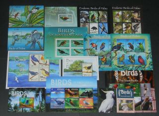 Pacific Trust Territories Birds 33 S.  S.  /sheetlets Nh Face Val $136.  67