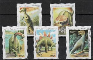 (w1161) Laos,  1995,  Dinosaurs,  Mi 1443/47,  Mnh/um,  See Scan