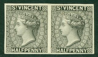 Sg 36 Proof St Vincent 1881 Perkins Bacon ½d Imperforate,  Plate Proof Pair.