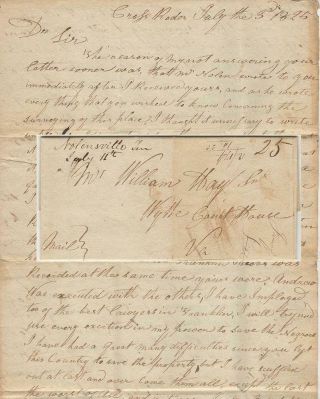 1825 - Letter From A Tennessee Pioneer From Virginia About His Properties
