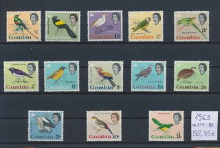 Gx02142 Gambia 1963 Animals Fauna Flora Birds Fine Lot Mnh Cv 92,  75 Eur