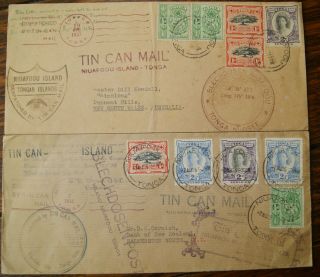 TONGA TIN CAN MAIL 1930 1934 1935 1936 1937 1938 PAQUEBOT SHIP MAIL COVERS (T01) 2
