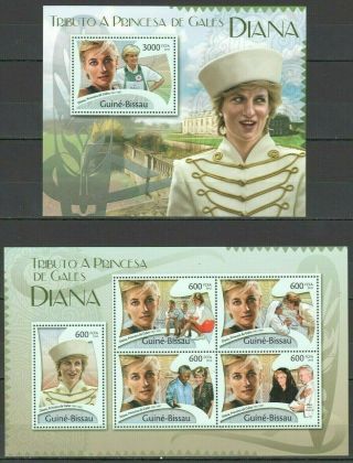 Bc551 2012 Guinea - Bissau Tribute To Princess Of Wales Diana Bl,  Kb Mnh