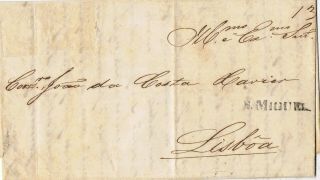 Azores - 1863 Carta Do Fayal Para Lisboa