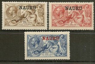 Nauru Seahorses 1916 - 23 Dlr Set To 10/ - Sg21/3 Lhm