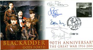 2004 Blackadder Great Britain Scott Cover Signed Fry Atkinson Laurie Robinson,