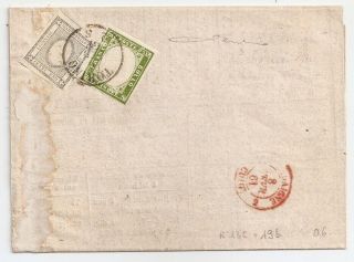1861 Italy Sardinia Cover,  Sa 13c,  19b,  Newspaper Stamp,  Cv $3800.  00