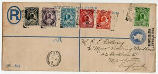 1895 Niger Coast Protectorate To Great Britain Reg Cover,  Sc 43 - 48