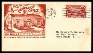 Mayfairstamps Event 1937 Jersey Glen Ridge Post Office Dedication Cover Wwb7