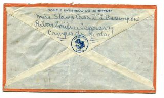 Brazil 1939 Air France cover to UK Inaugural Brazil - Italy flight violet cachet 2