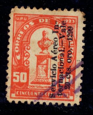 Honduras = Airmail Stamp Of 1929.  1299 For 1929.  Scott No.  C19a.  Value $190.  00
