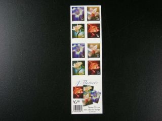 Us Scott 3490e Booklet Pane Of 20 Flowers 34c Stamps Never Folded S67