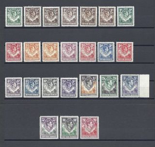 Northern Rhodesia 1938/52 Sg 25/45 & Shades Mnh Cat £254