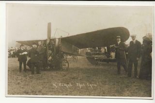 S29 Gb Ppc 1911 Coronation Flight G.  Hamel Standing With Plane & Officials