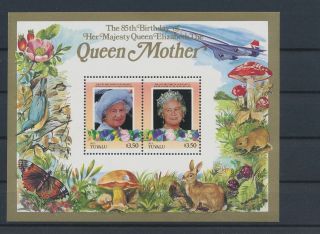 Lk73309 Tuvalu Elizabeth Queen Mother Royalty Good Sheet Mnh