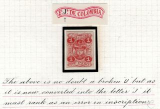 Colombia - Classic - Viii Issue - 1p Stamp W/ Printing Error - Sc 49a - 1866 Rrr